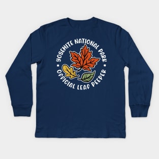 Yosemite National Official Park Leaf Peeper Fall Autumn Leafer Cute Funny Kids Long Sleeve T-Shirt